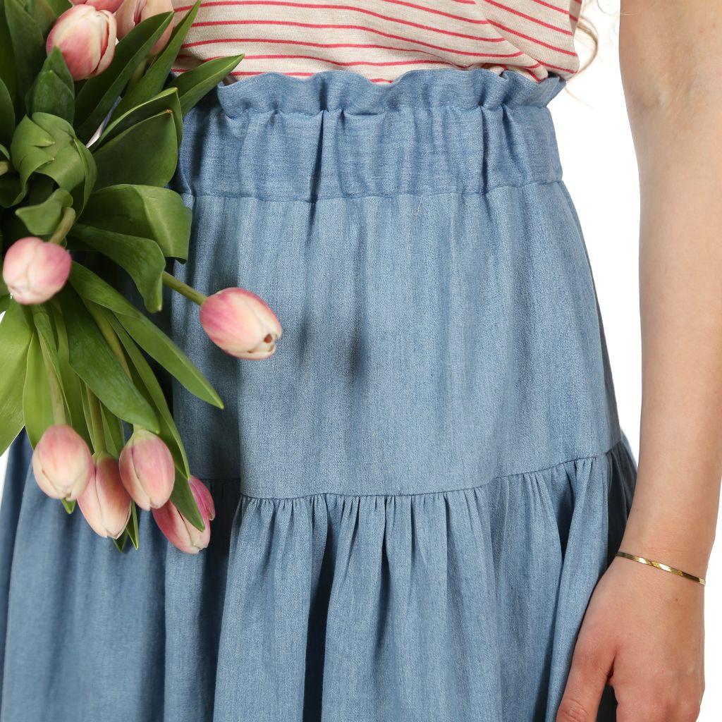 Preview: Papierschnittmuster gekräuselter Rock Frau Pippa XS-XXL